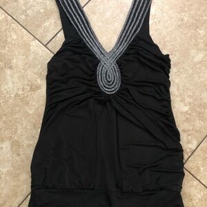 Trixxi Black Dress with Silver Accents